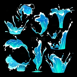 卡通水花插图