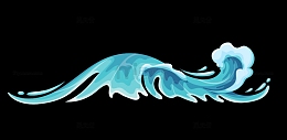 海浪波纹手绘
