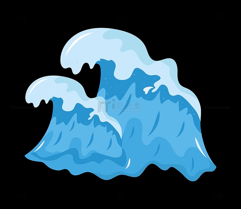 海蓝的波浪插图