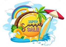 超级夏季促销标志