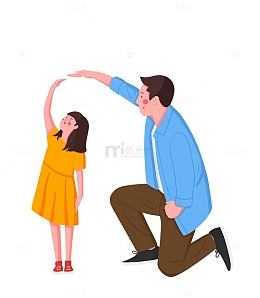 与孩子比高的父亲