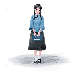 水墨青年节民国时期人物