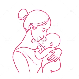 卡通母亲节线条人物