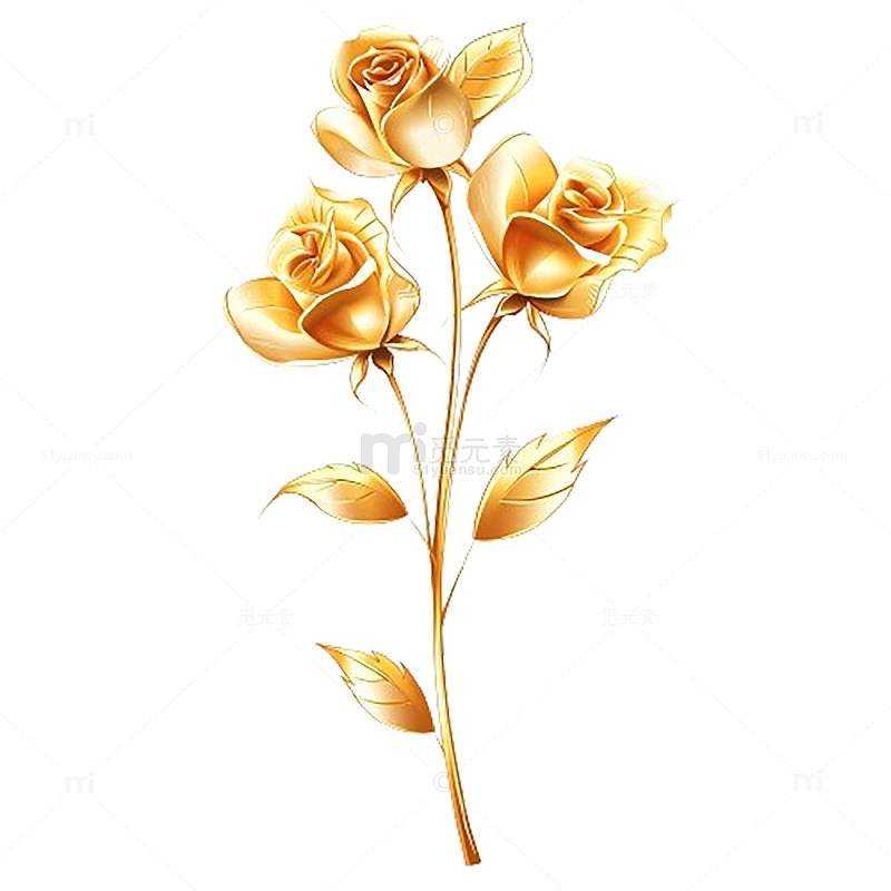 一支金色玫瑰花