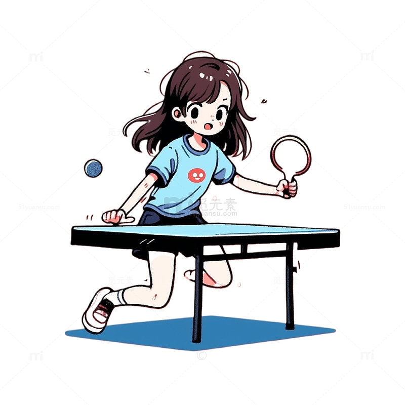打乒乓球的女孩