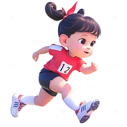 跑步的小女孩
