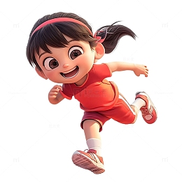 红色跑步女孩