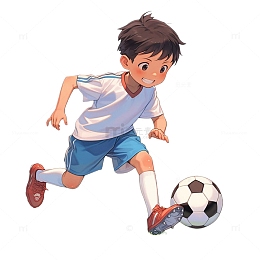 白色足球男孩