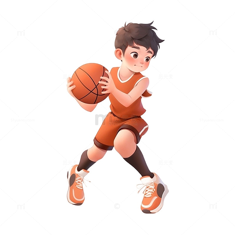 红色篮球运动男孩
