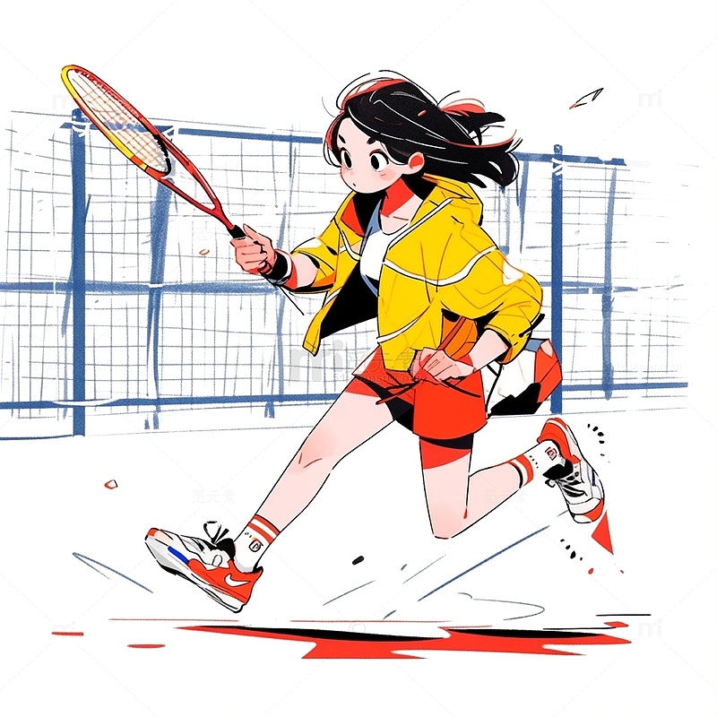 运动女孩羽毛球