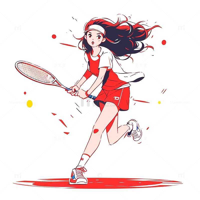 运动女孩网球