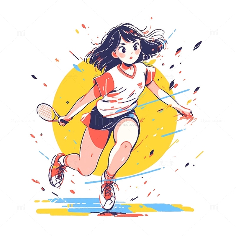黄色网球女孩