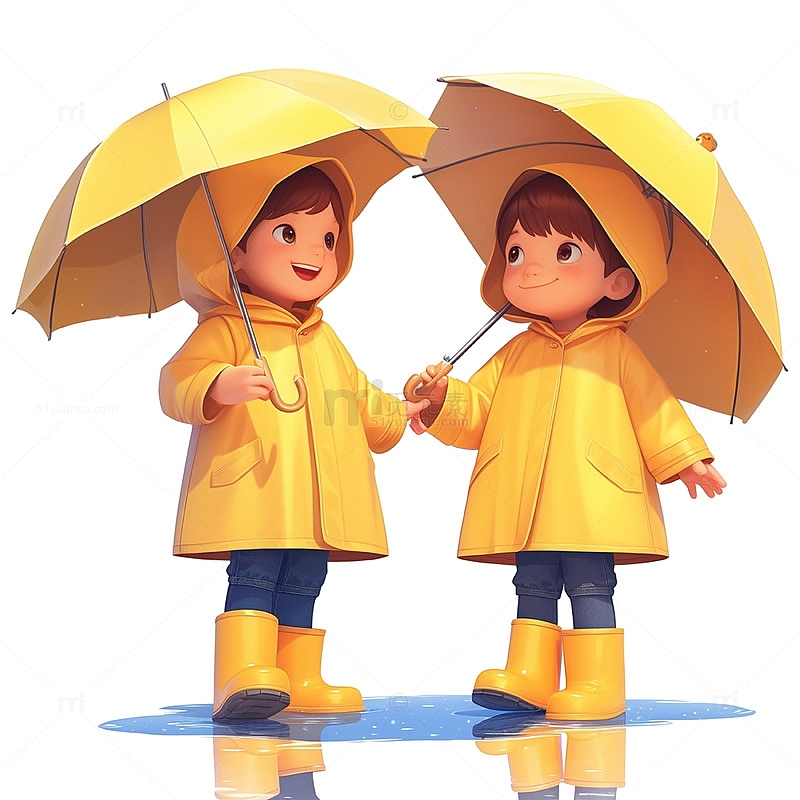 黄色雨伞儿童