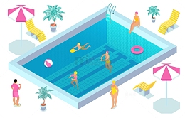 夏日大型休闲娱乐游泳池