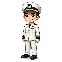 海军军官侧身免抠素材