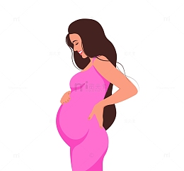 抚摸孕肚的优雅孕妈妈