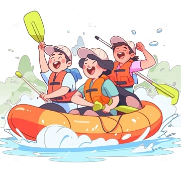 皮艇上漂流的人