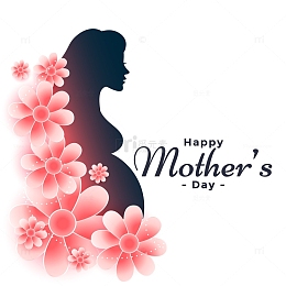 孕妇带花母亲节快乐