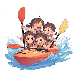 png红色皮艇漂流场景pngpsdpng卡通手绘母亲抱孩子母亲.