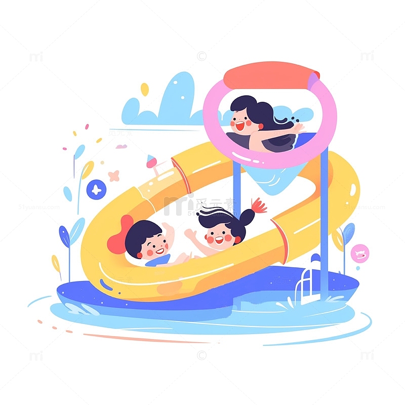 水上乐园玩耍儿童