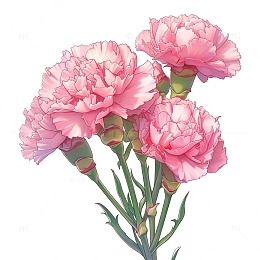 一支粉色康乃馨花朵