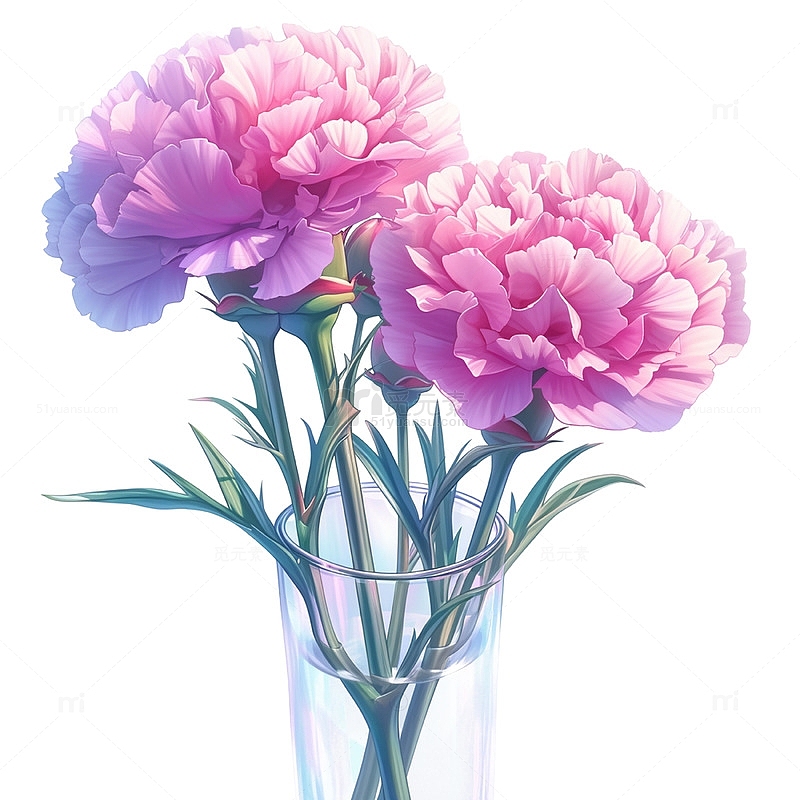 花瓶粉色康乃馨