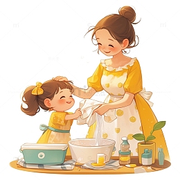 母亲节帮妈妈洗衣服