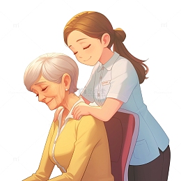 母亲节帮年迈的母亲按摩