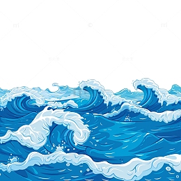 蓝色海浪浪花