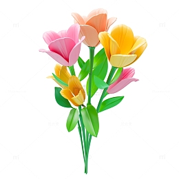 一束鲜花3D元素