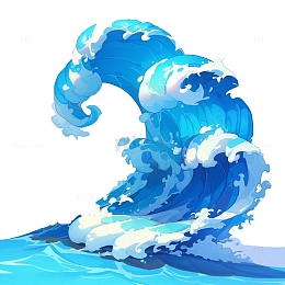 蓝色立体浪花