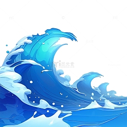 波涛汹涌的蓝色海浪