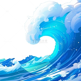 海上浪花蓝色图片