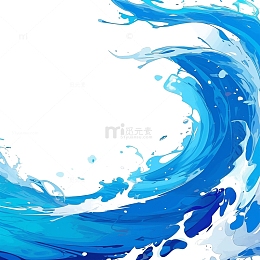 海浪浪花蓝色大海