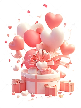爱心气球礼盒礼物520