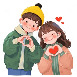 可爱情侣卡通人物素材