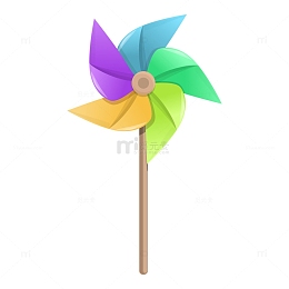 卡通矢量玩具风车玩具