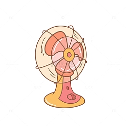 矢量涂鸦电风扇
