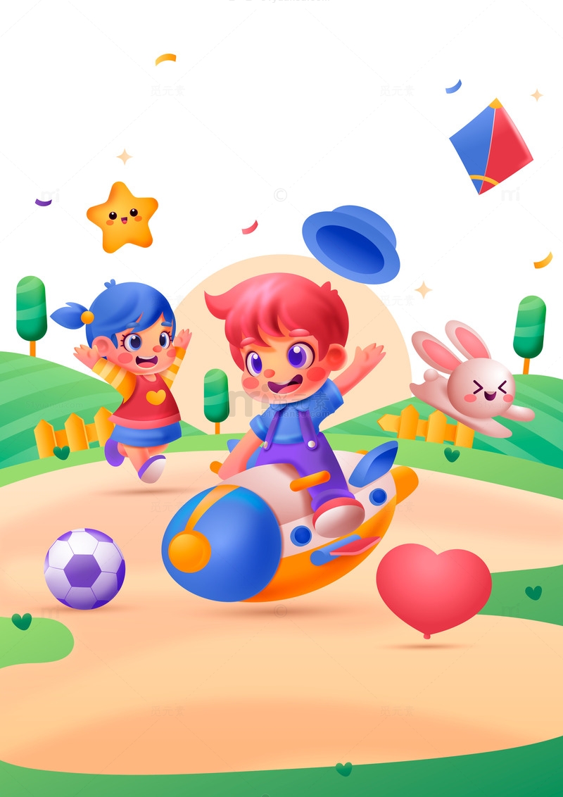 孩童户外玩耍素材免费下载_觅元素