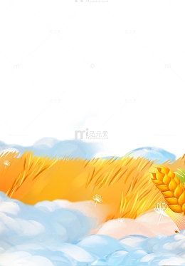 麦田麦穗抽象插画元素
