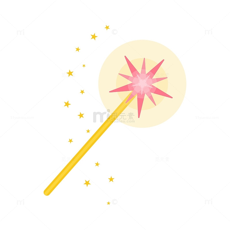 魔杖与粉红色的星星