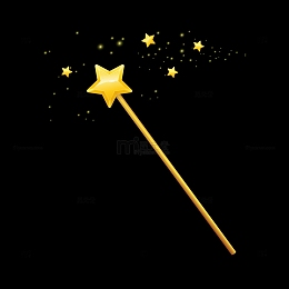 金色魔杖与星星透明背景符号魔法想象