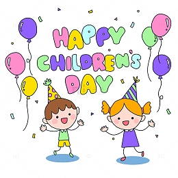 头戴生日帽庆祝六一儿童节