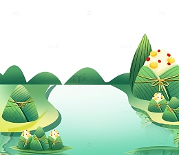 端午节节日粽子河流丘陵