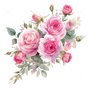 玫瑰花素材psdpng玫瑰花精美邀请函设计矢量素材png兰花png情人节手绘