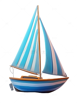 卡通帆船小船2