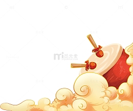 彩绘卡通白云云朵卷云鼓槌鼓