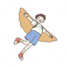 61儿童节空中飞的男孩图片