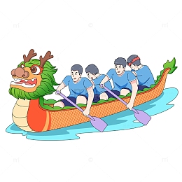 端午节端午安康赛龙舟元素