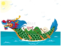 泛舟湖上的龙舟